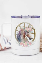 Horse Floral Wheel Stainless Steel Travel Cup Cali Boutique
