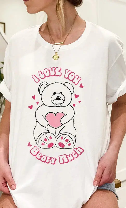 I Love You Beary Much Oversized Graphic Tee Kissed Apparel