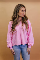 Penny Pink Long Sleeve Knit Top Bliss Dropship