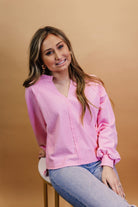 Penny Pink Long Sleeve Knit Top Bliss Dropship