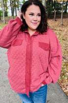 Marsala Quilted Knit Button Down Shacket Haptics