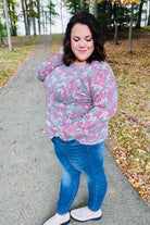 Magenta & Teal Vintage Two Tone Knit Top Haptics