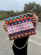 Vibrant Aztec Crossbody & Wristlet Bag Accessories Boutique Simplified