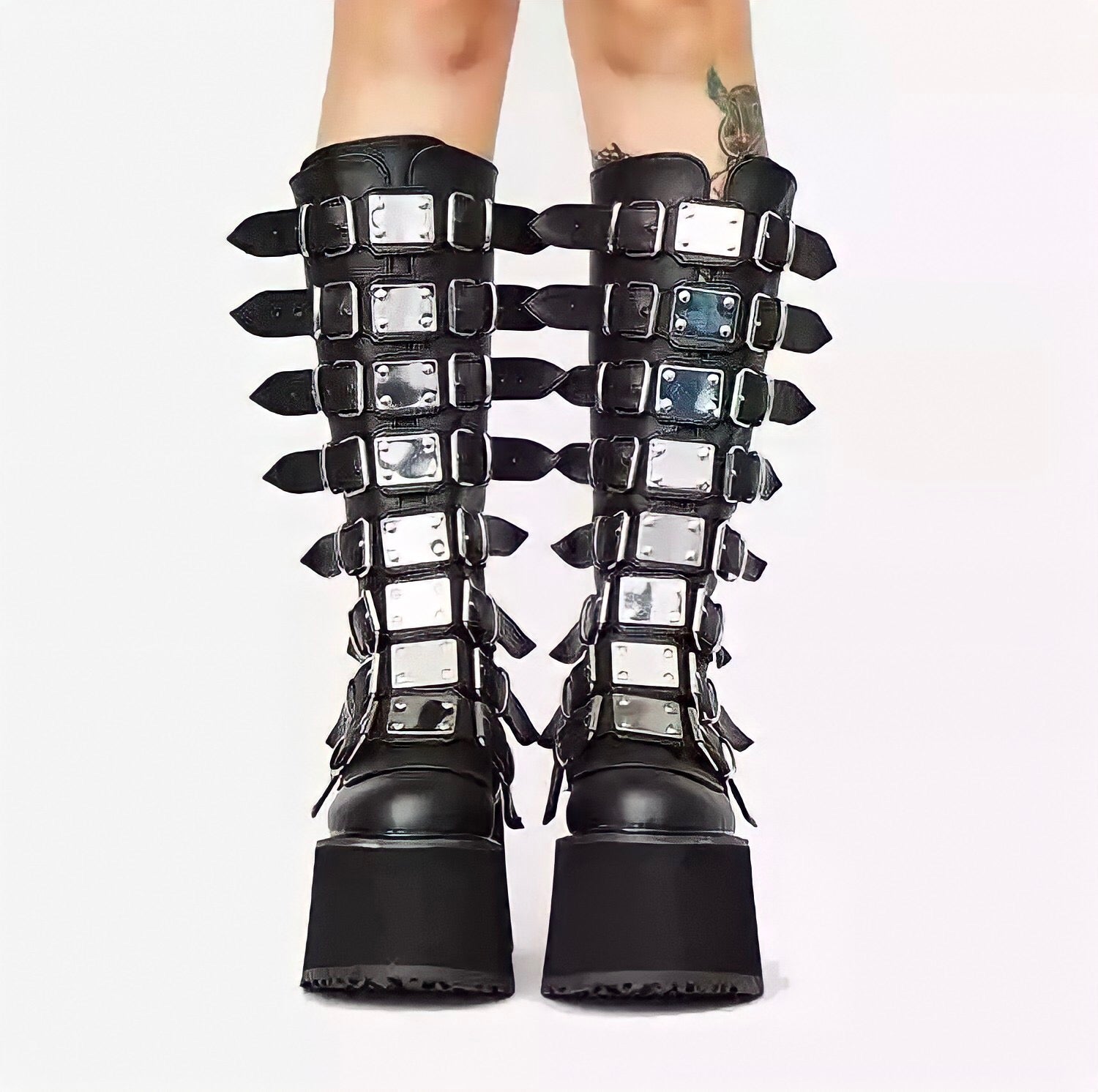 Gothic Boots for Women Platform High Heel Midcalf Shoes Fashionella