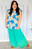 Just Dreaming Emerald Smocked Waist Palazzo Pants Haptics