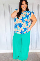 Just Dreaming Emerald Smocked Waist Palazzo Pants Haptics