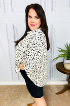 Diva Loving Ivory Leopard Print Button Down Oversized Top Haptics