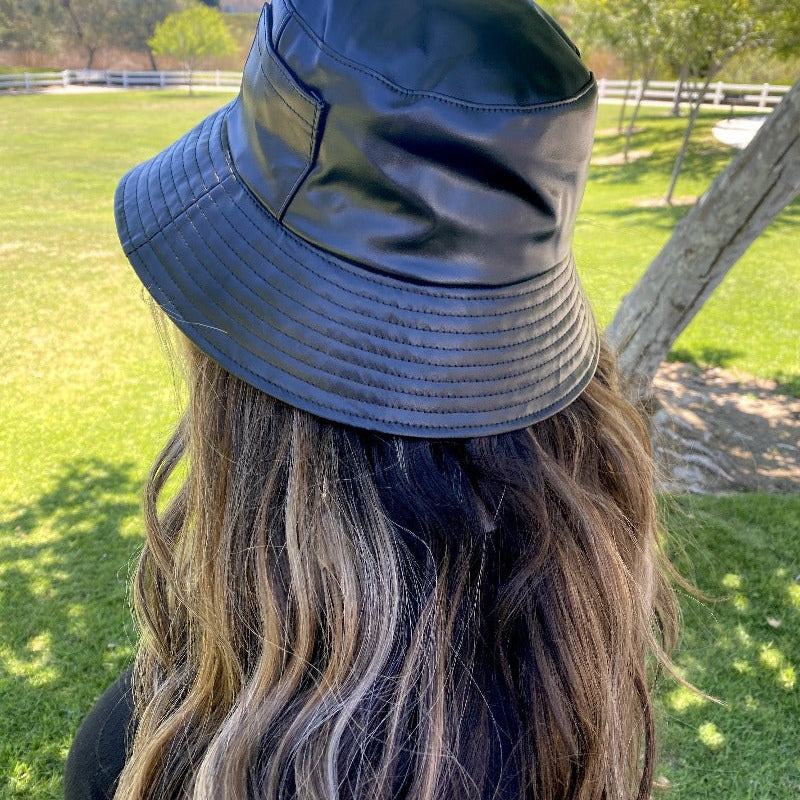 Sunset Leather Bucket Sun Hat