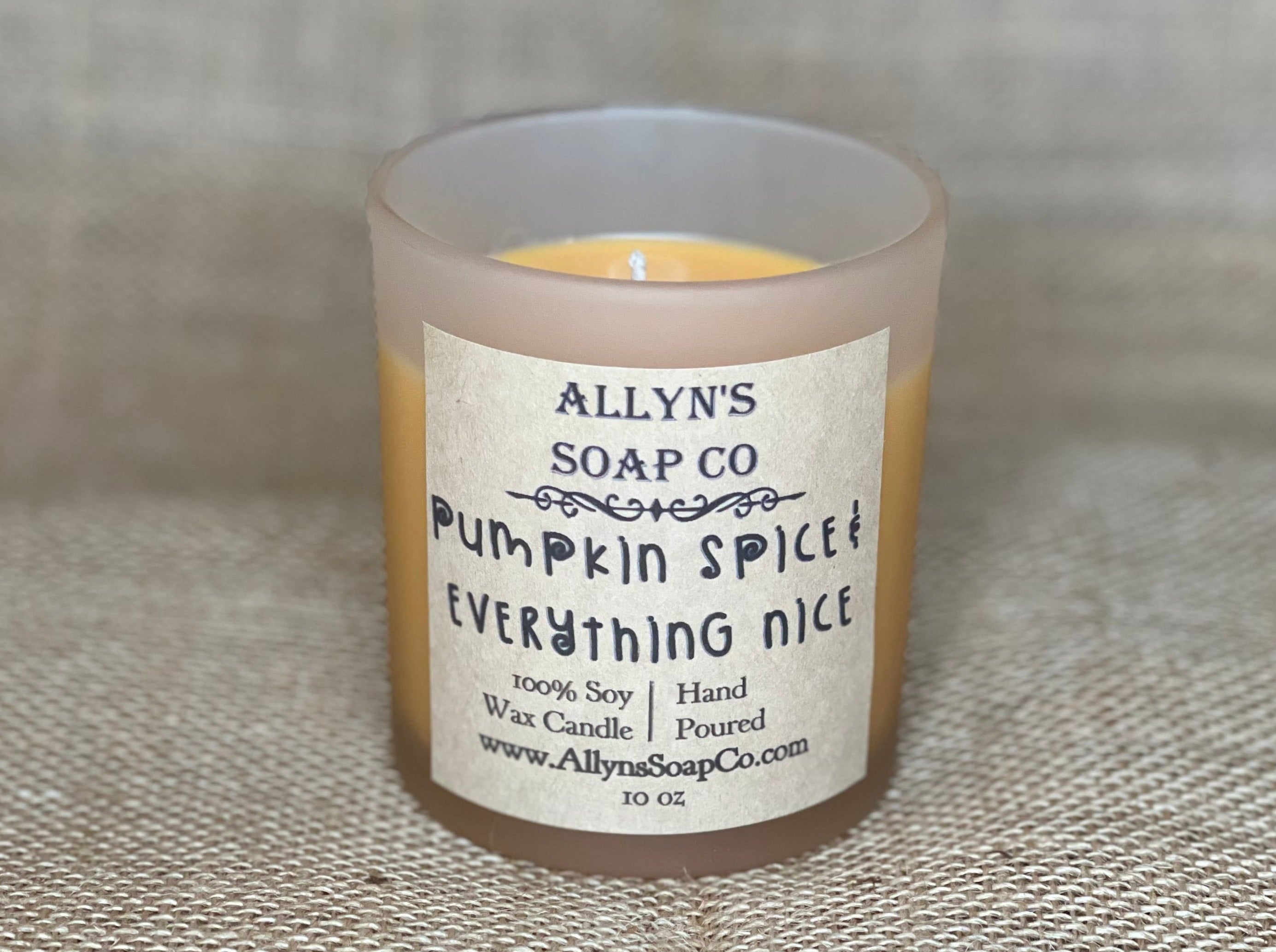 Pumpkin Spice & Everything Nice Soy Candle Allyn's Soap Co