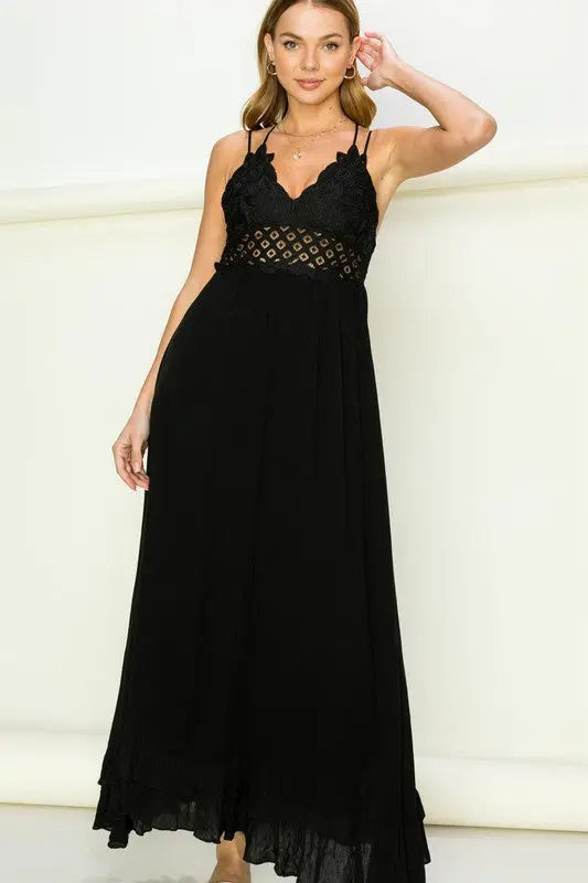 In Love Bustier Lace Maxi Dress HYFVE