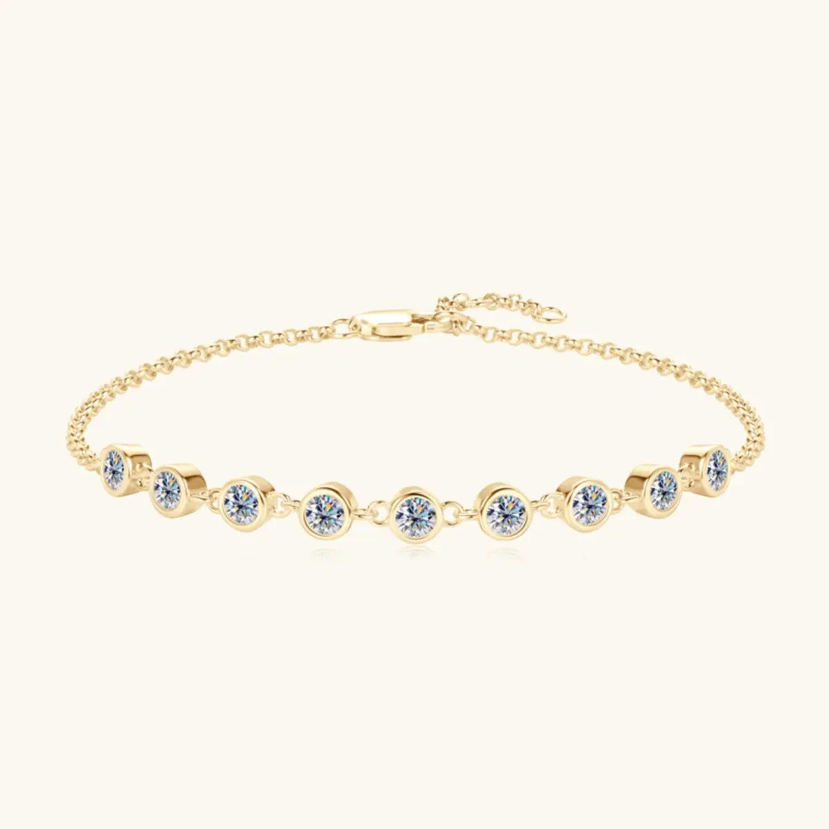 Inlaid Moissanite 925 Sterling Silver Bracelet Trendsi