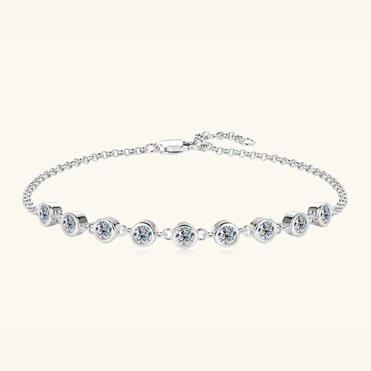 Inlaid Moissanite 925 Sterling Silver Bracelet Trendsi