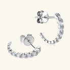 Inlaid Moissanite 925 Sterling Silver C-Hoop Earrings Trendsi