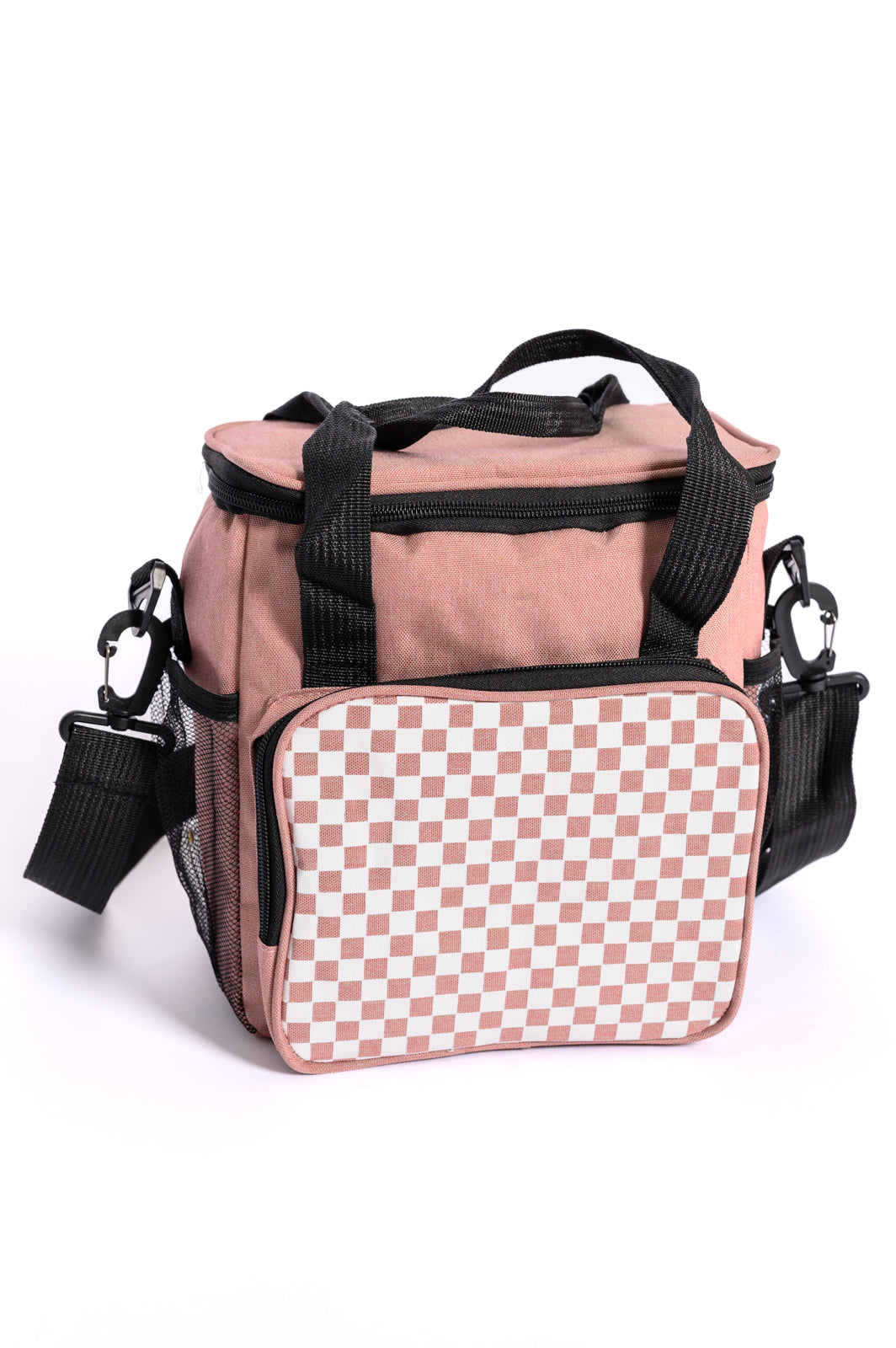 Insulated Checked Tote in Pink Ave Shops