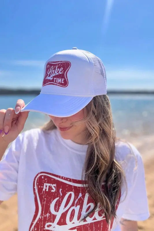 It's Lake Time Trucker Hat Ask Apparel