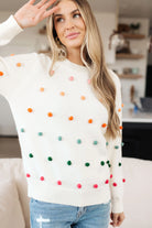 JODIFL Candy Buttons Pom Detail Sweater JODIFL