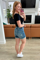 Jessica High Rise Control Top Vintage Wash Cuffed Shorts Ave Shops