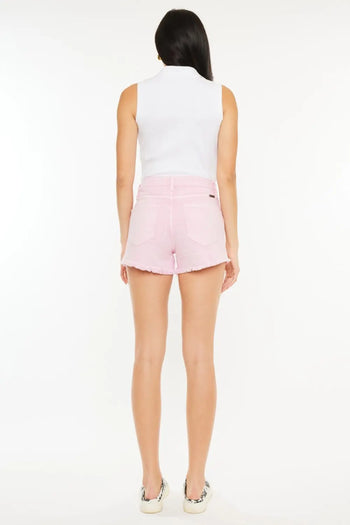 Kancan Raw Hem High Waist Denim Shorts Trendsi