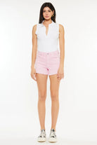 Kancan Raw Hem High Waist Denim Shorts Trendsi