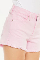 Kancan Raw Hem High Waist Denim Shorts Trendsi