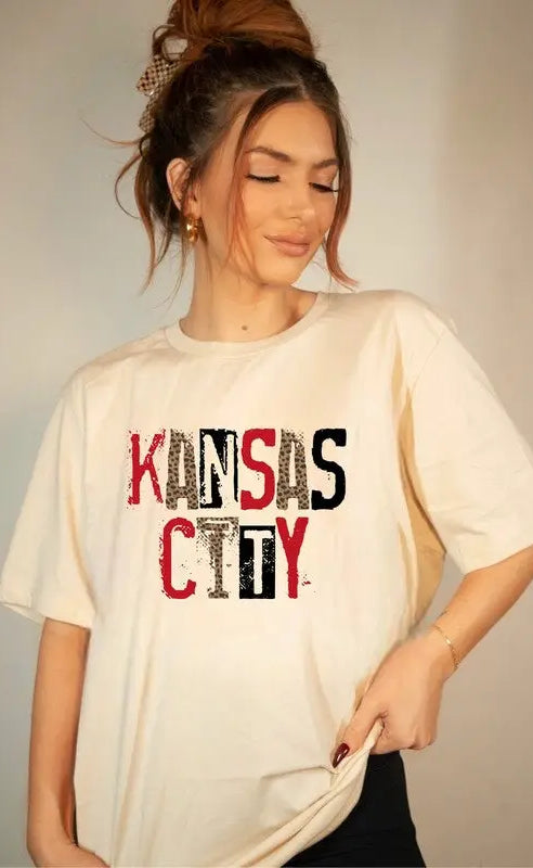 Kansas City Leopard Graphic Crew Neck Tee Ocean and 7th