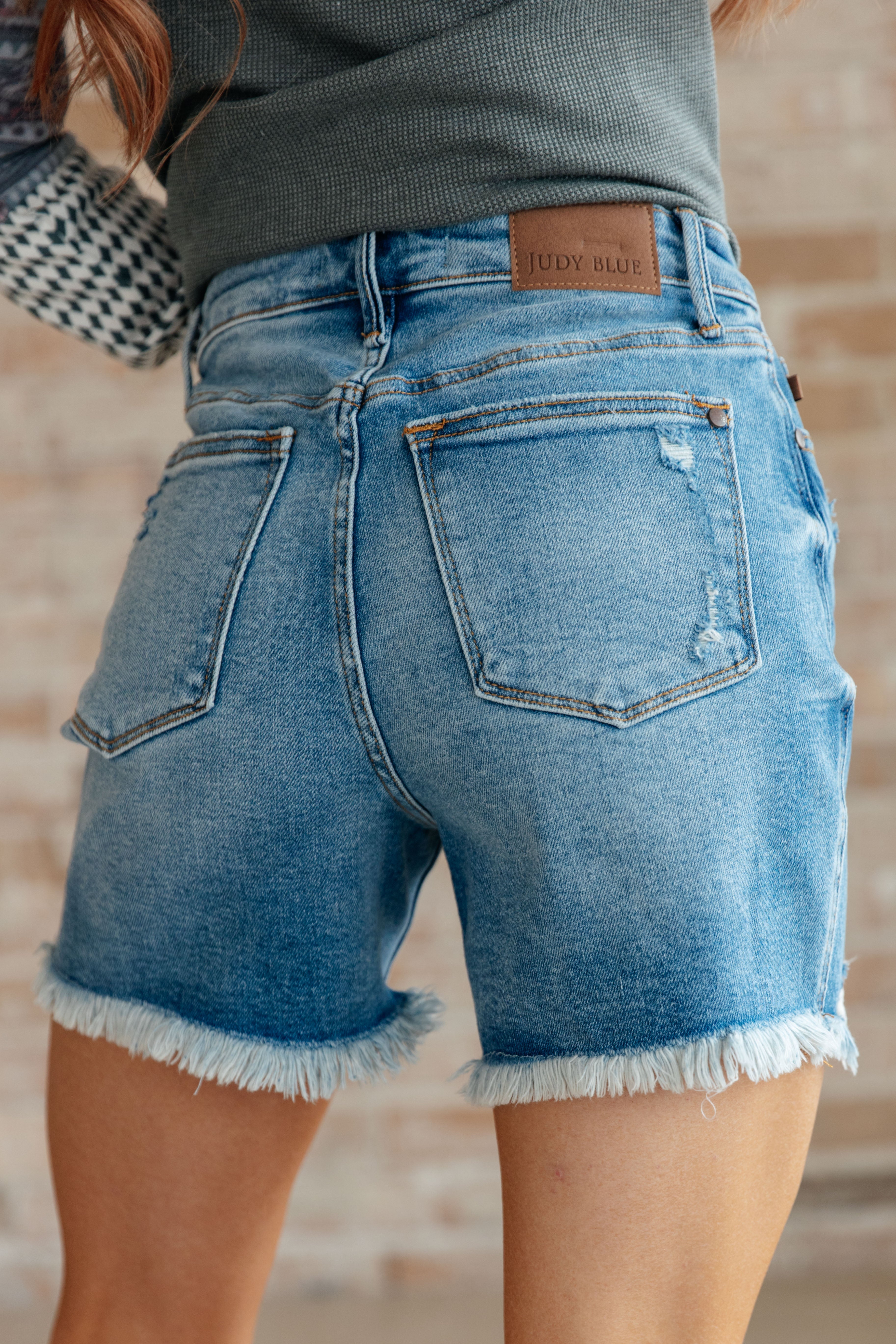 Judy Blue | Kara High Rise Rigid Magic Button Fly Cutoff Shorts Judy Blue