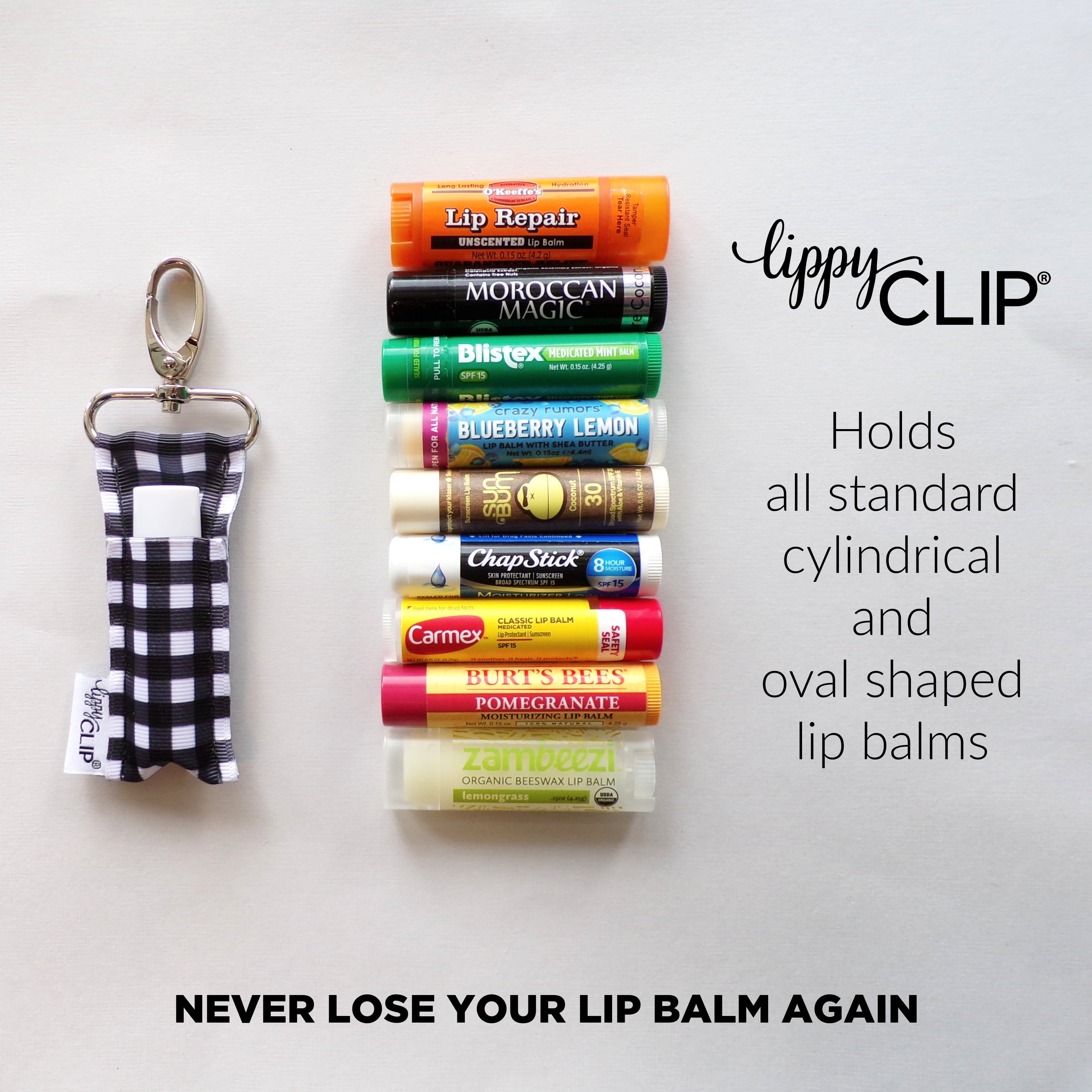 Patriotic Plaid LippyClip® Lip Balm Holder LippyClip®