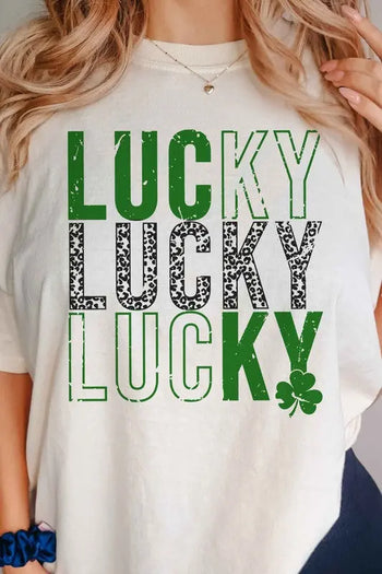 LUCKY ST PATRICKS CLOVER GRAPHIC TEE ALPHIA