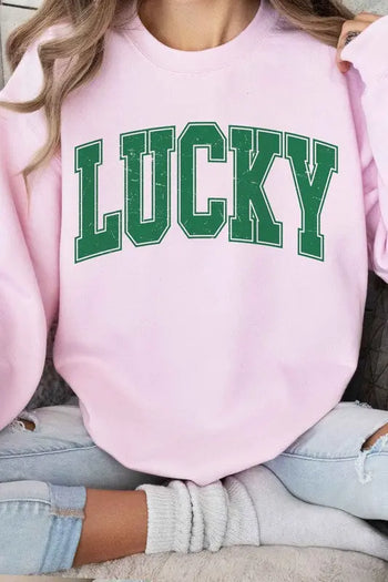 LUCKY ST PATRICKS DAY GRAPHIC SWEATSHIRT ALPHIA