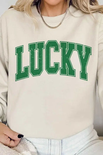 LUCKY ST PATRICKS DAY GRAPHIC SWEATSHIRT ALPHIA