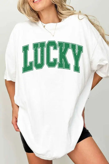 LUCKY ST PATRICKS DAY OVERSIZED TEE ALPHIA