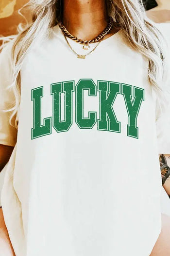 LUCKY ST PATRICKS DAY OVERSIZED TEE ALPHIA