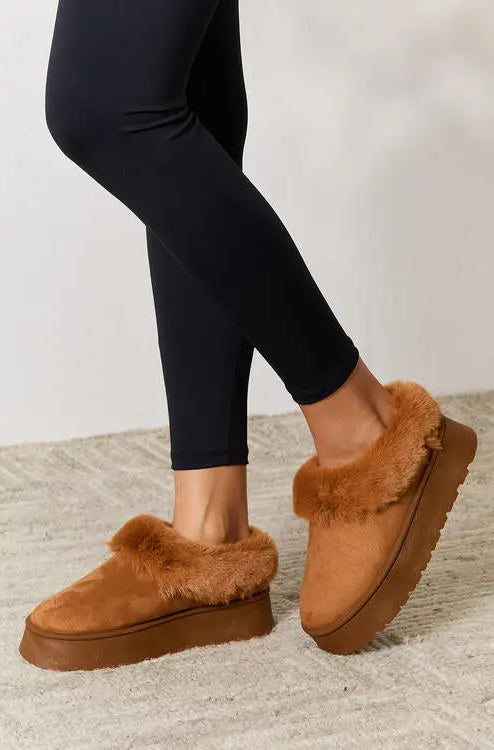 Legend Footwear Furry Chunky Platform Ankle Boots Trendsi