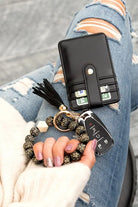 Leopard Beaded Key Ring Wallet Bracelet Aili's Corner