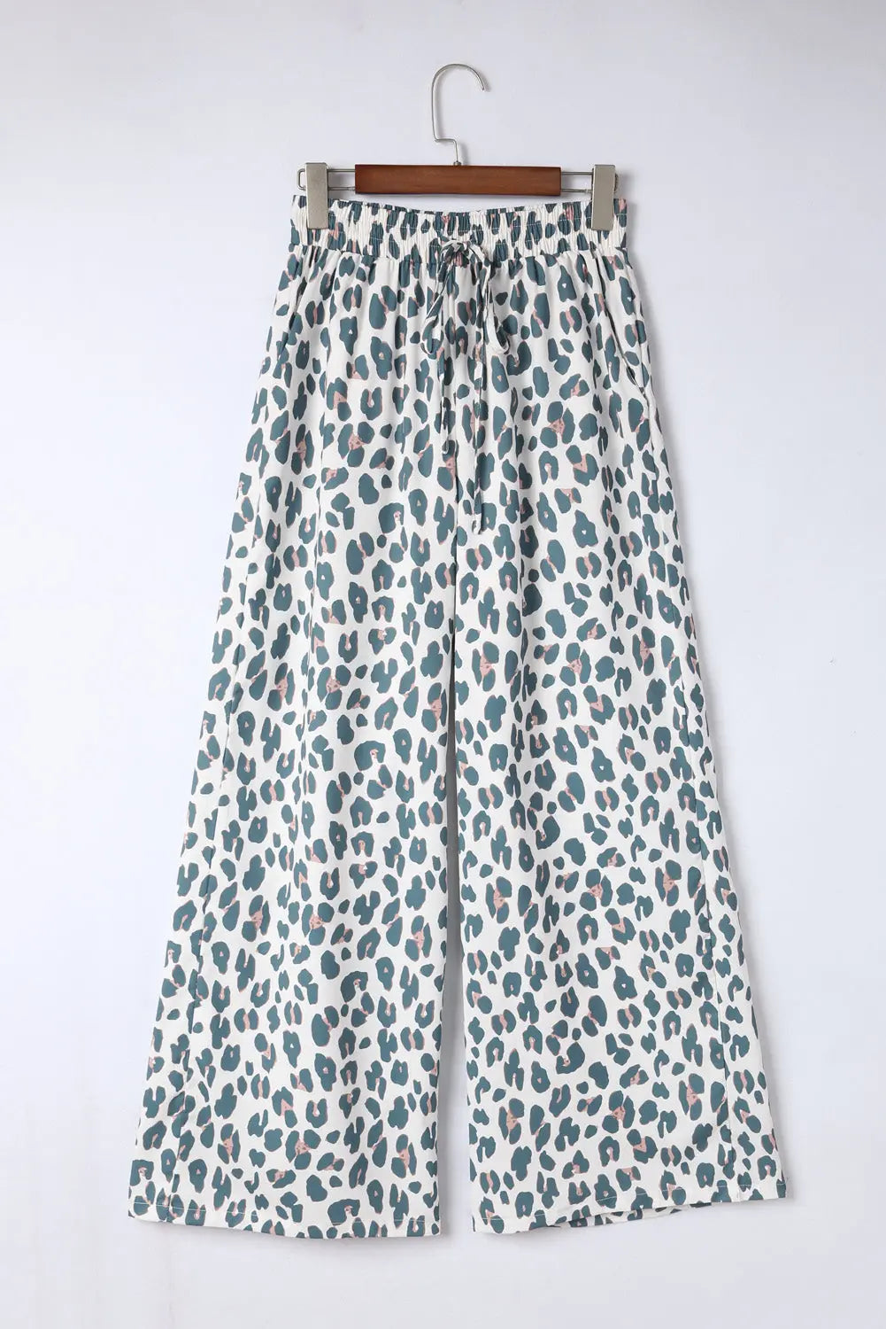 Leopard Drawstring Waist Culottes Trendsi