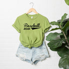 Baseball Mom | Short Sleeve Crew Neck Olive and Ivory Retail