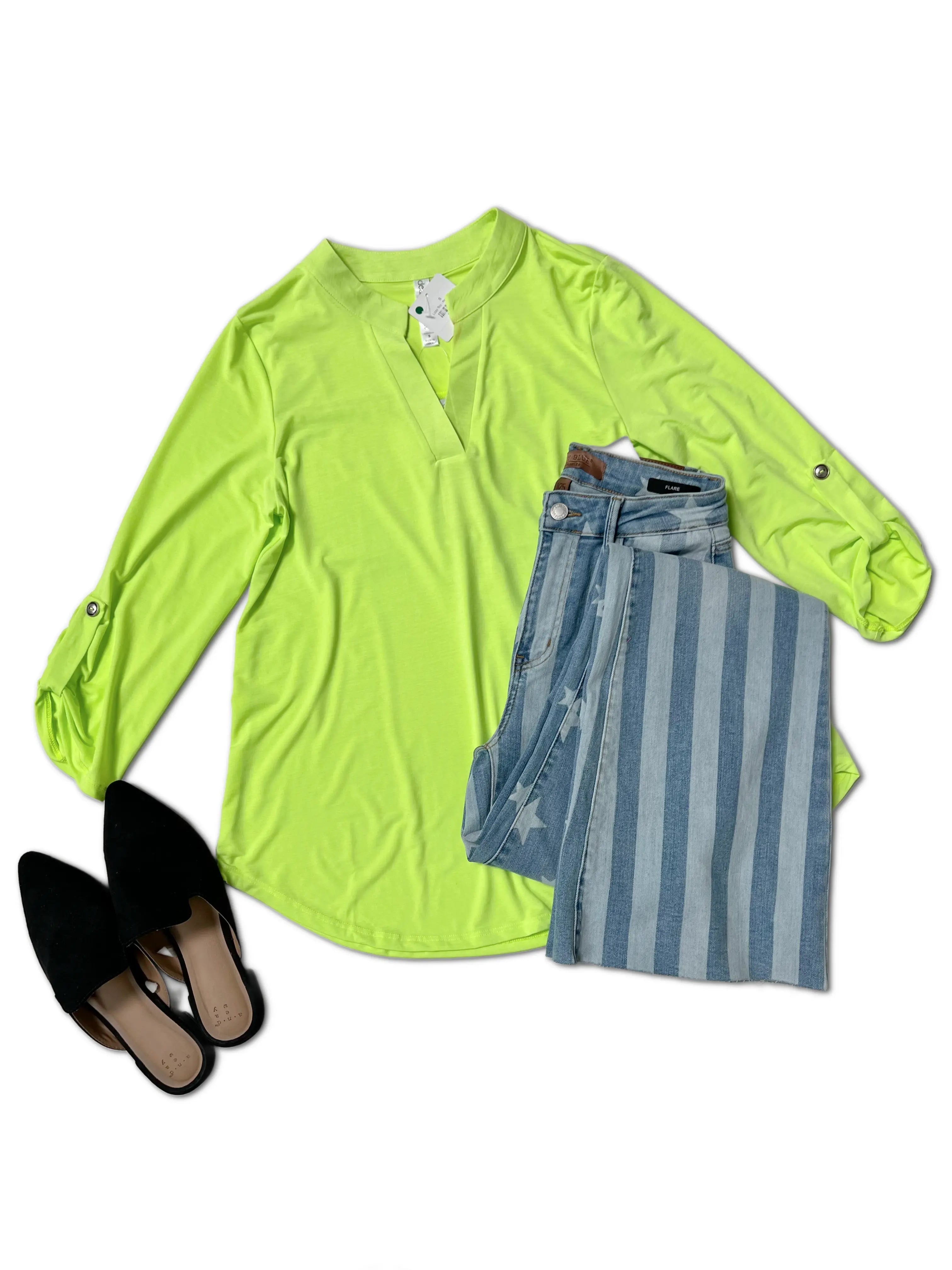 Lizzy Top - Neon Green Boutique Simplified