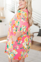 Lizzy Dress in Hot Pink and Yellow Floral Ave Shops