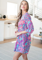 Lizzy Dress in Purple and Aqua Paisley Ave Shops