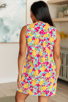 Lizzy Tank Dress in Abstract Magenta Pineapple Ave Shops