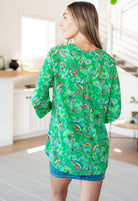 Lizzy Top in Emerald and Magenta Paisley Ave Shops