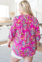 Lizzy Top in Magenta Floral Paisley Ave Shops