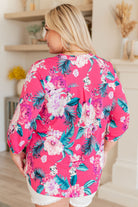 Lizzy Top in Magenta and Teal Tropical Floral Ave Shops