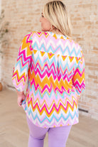 Lizzy Top in Orange Multi Chevron Ave Shops