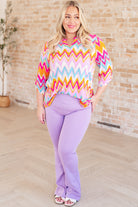 Lizzy Top in Orange Multi Chevron Ave Shops