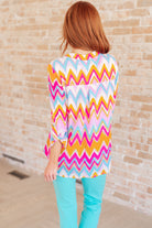 Lizzy Top in Orange Multi Chevron Ave Shops