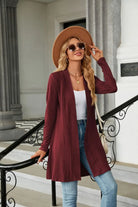 Long Sleeve Open Front Cardigan Trendsi