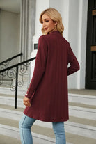 Long Sleeve Open Front Cardigan Trendsi