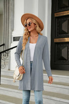 Long Sleeve Open Front Cardigan Trendsi