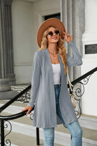 Long Sleeve Open Front Cardigan Trendsi